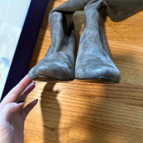 Stuart Weitzman Charcoal Suede Over-the-Knee Boots - Picture 4 of 5
